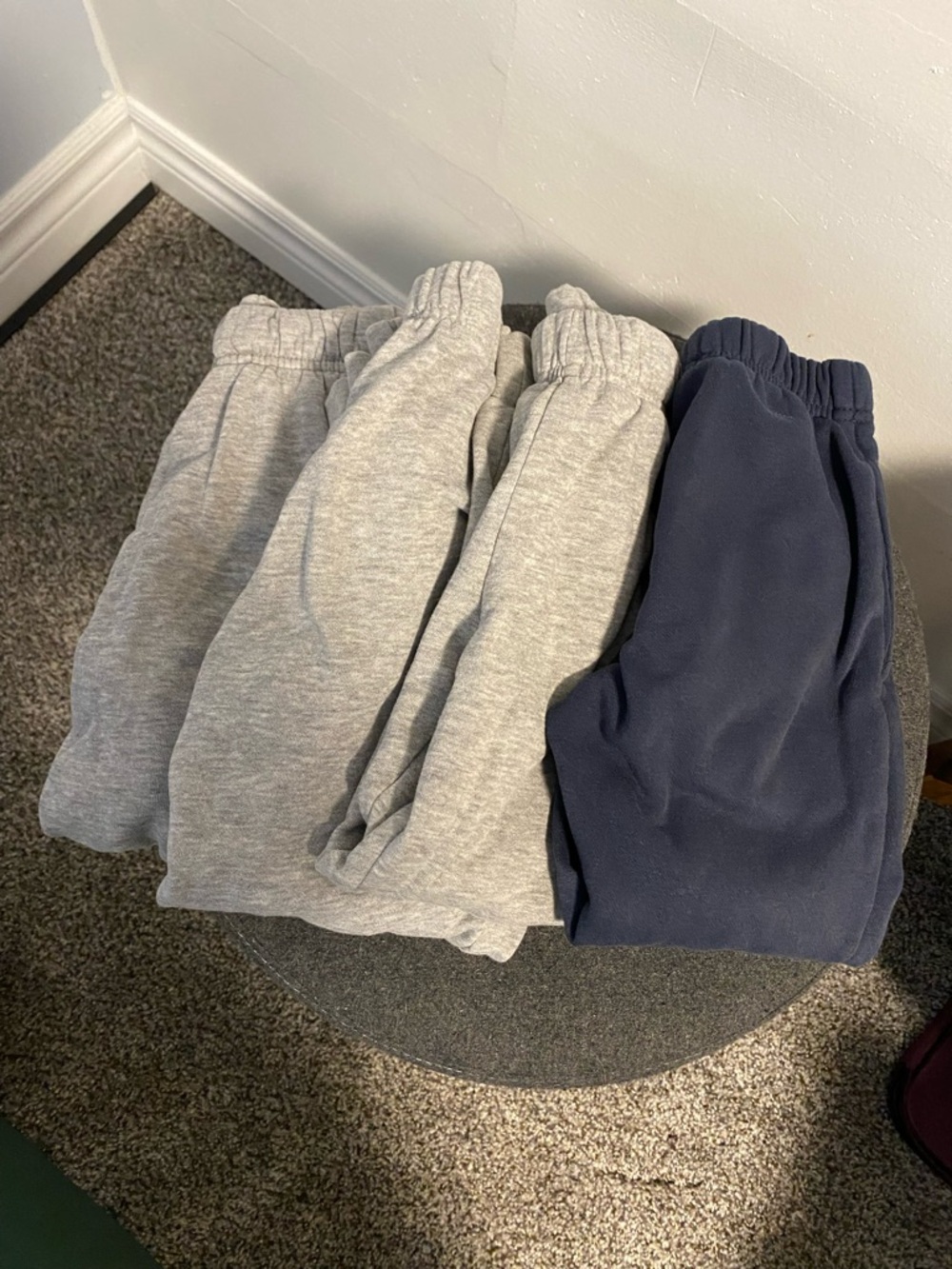Kids Elastic Waist Sweatpants - Gray & Navy